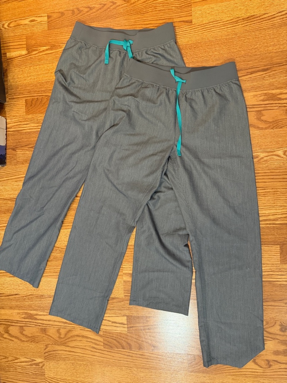 Figs, TWO Women’s Gray wide leg HIGH WAISTED  scrub Pants, medium